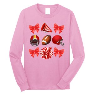 Cute Football Cheer Fan Lover Coquette style Long Sleeve Shirt