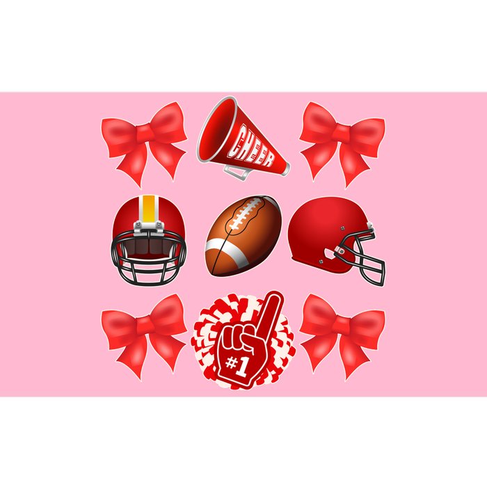 Cute Football Cheer Fan Lover Coquette style Bumper Sticker