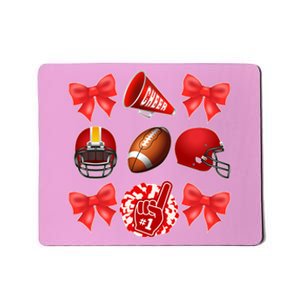 Cute Football Cheer Fan Lover Coquette style Mousepad