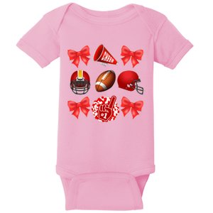 Cute Football Cheer Fan Lover Coquette style Baby Bodysuit