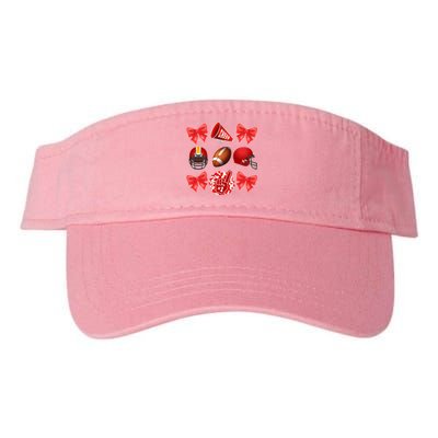 Cute Football Cheer Fan Lover Coquette style Valucap Bio-Washed Visor