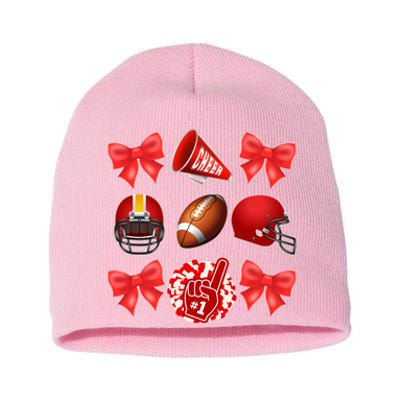 Cute Football Cheer Fan Lover Coquette style Short Acrylic Beanie