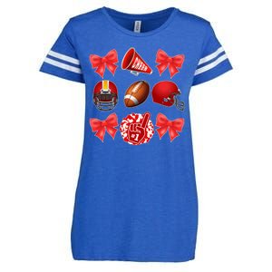 Cute Football Cheer Fan Lover Coquette style Enza Ladies Jersey Football T-Shirt