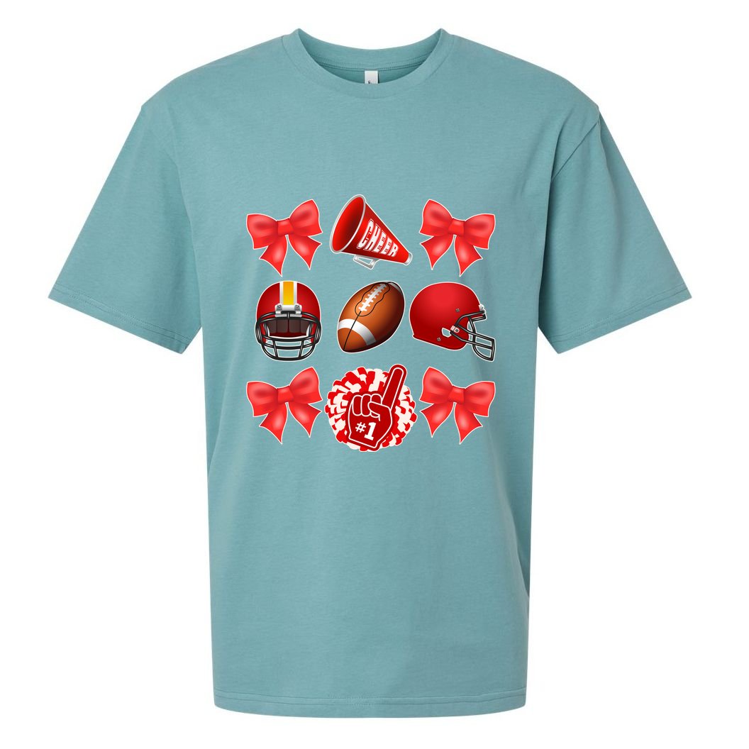 Cute Football Cheer Fan Lover Coquette style Sueded Cloud Jersey T-Shirt