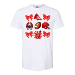 Cute Football Cheer Fan Lover Coquette style Softstyle CVC T-Shirt