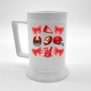 Cute Football Cheer Fan Lover Coquette style Beer Stein