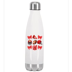 Cute Football Cheer Fan Lover Coquette style Stainless Steel Insulated Water Bottle