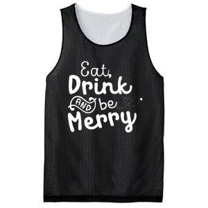 Cute & Funny Christmas Eat Drink & Be Merry Mesh Reversible Basketball Jersey Tank