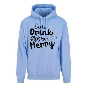 Cute & Funny Christmas Eat Drink & Be Merry Unisex Surf Hoodie