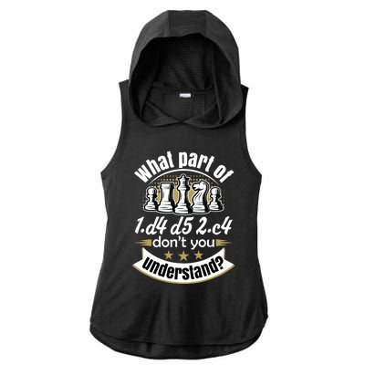 Chess, Funny Chess, Queens Gambit Chess Ladies PosiCharge Tri-Blend Wicking Draft Hoodie Tank