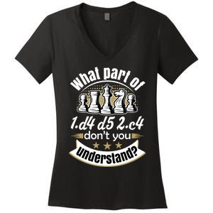 Chess, Funny Chess, Queens Gambit Chess Women's V-Neck T-Shirt