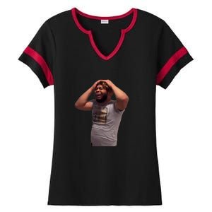 Crying Face Ladies Halftime Notch Neck Tee