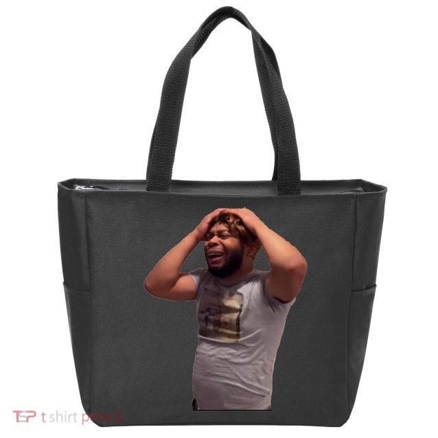 Crying Face Zip Tote Bag