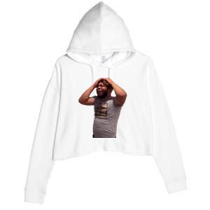 Crying Face Crop Fleece Hoodie