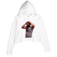 Crying Face Crop Fleece Hoodie