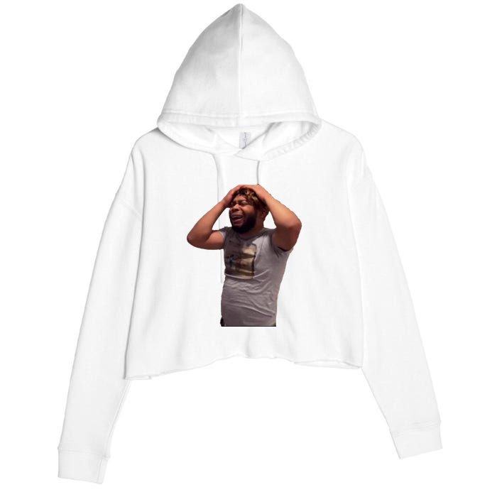 Crying Face Crop Fleece Hoodie