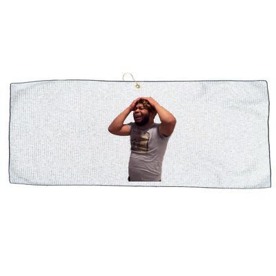 Crying Face Large Microfiber Waffle Golf Towel