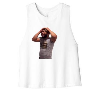 Crying Face Women's Racerback Cropped Tank