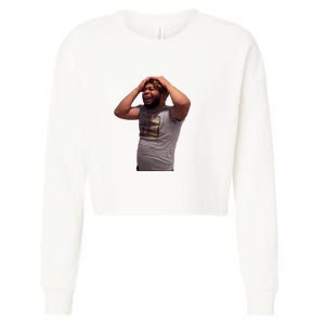 Crying Face Cropped Pullover Crew