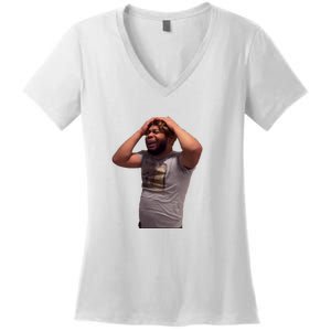 Crying Face Women's V-Neck T-Shirt