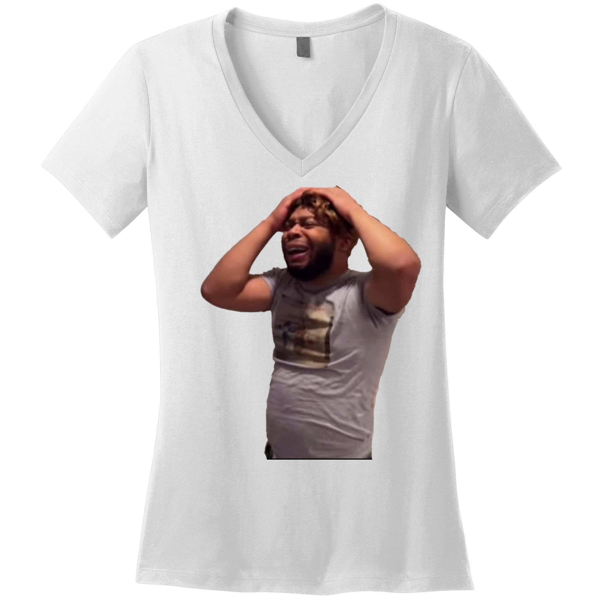 Crying Face Women's V-Neck T-Shirt