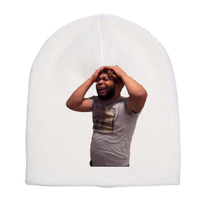 Crying Face Short Acrylic Beanie