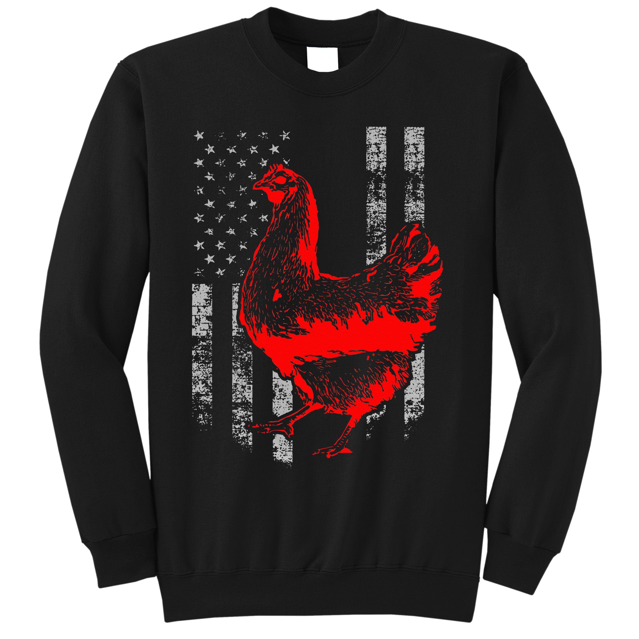 Chicken Farmer Cool Chicken Flag Sweatshirt