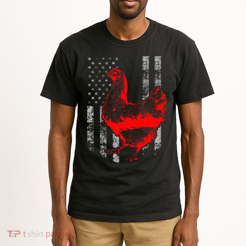 Chicken Farmer Cool Chicken Flag Tall T-Shirt