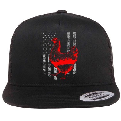 Chicken Farmer Cool Chicken Flag Flatbill Hat