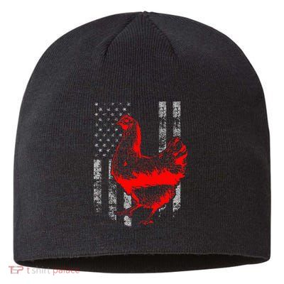 Chicken Farmer Cool Chicken Flag Sustainable Beanie
