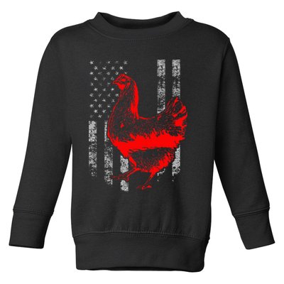 Chicken Farmer Cool Chicken Flag Toddler Sweatshirt
