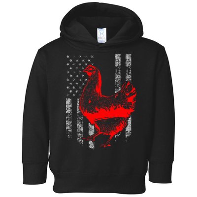 Chicken Farmer Cool Chicken Flag Toddler Hoodie