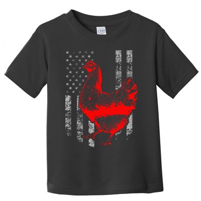 Chicken Farmer Cool Chicken Flag Toddler T-Shirt