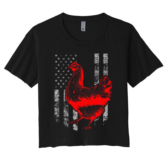 Chicken Farmer Cool Chicken Flag Crop Top