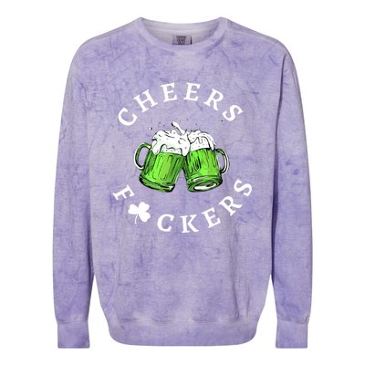 Cheers F Ckers St Patricks Day Colorblast Crewneck Sweatshirt