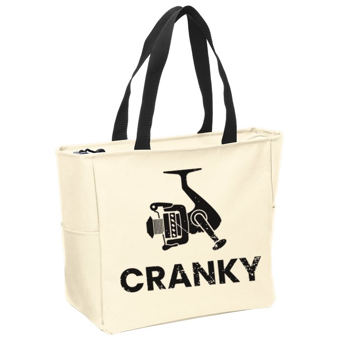 Cranky Fishing Zip Tote Bag