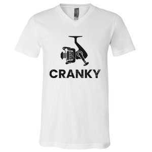 Cranky Fishing V-Neck T-Shirt