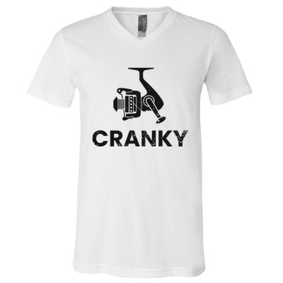 Cranky Fishing V-Neck T-Shirt