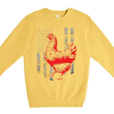 Chicken Farmer Cool Chicken Flag T Premium Crewneck Sweatshirt