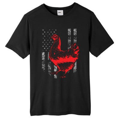 Chicken Farmer Cool Chicken Flag T Tall Fusion ChromaSoft Performance T-Shirt