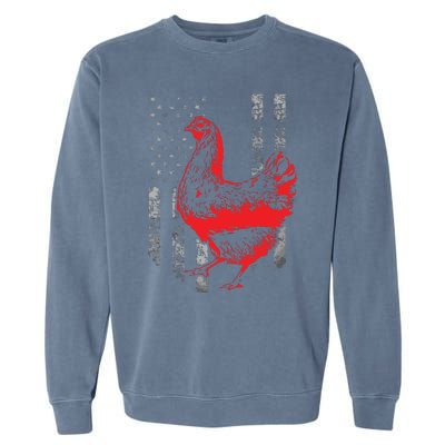 Chicken Farmer Cool Chicken Flag T Garment-Dyed Sweatshirt