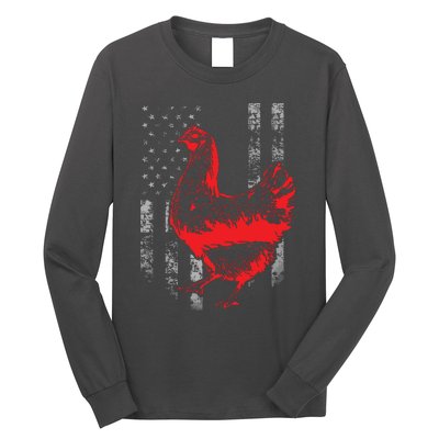 Chicken Farmer Cool Chicken Flag T Long Sleeve Shirt