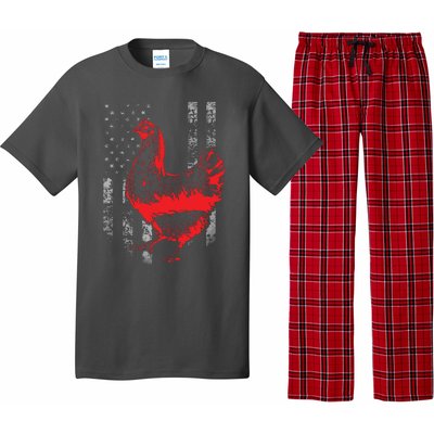 Chicken Farmer Cool Chicken Flag T Pajama Set