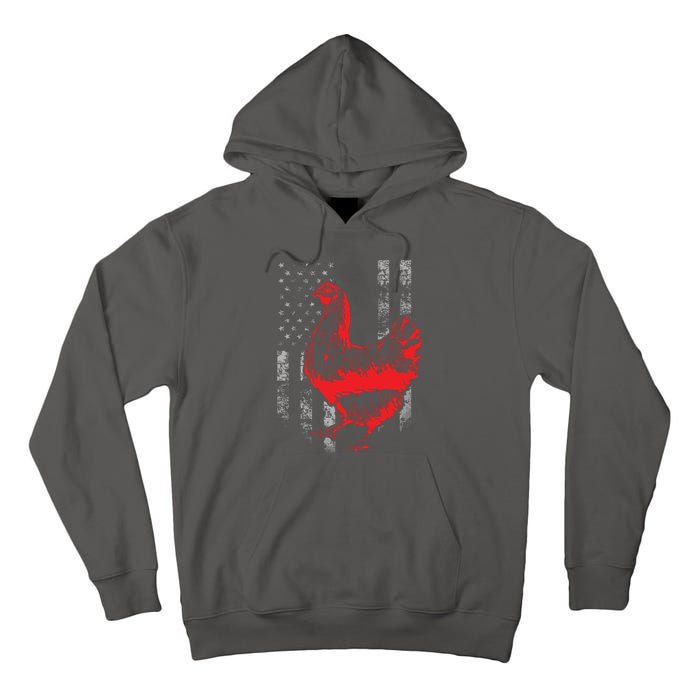 Chicken Farmer Cool Chicken Flag T Tall Hoodie