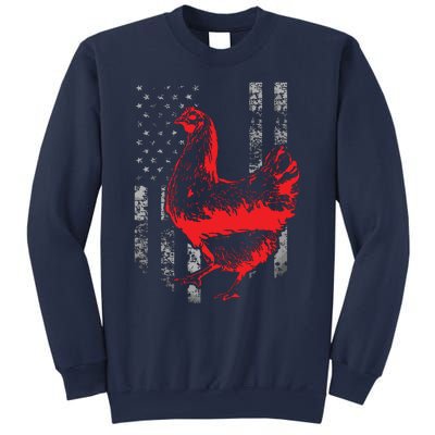 Chicken Farmer Cool Chicken Flag T Sweatshirt