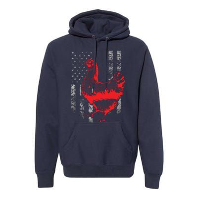 Chicken Farmer Cool Chicken Flag T Premium Hoodie