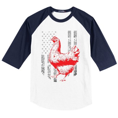 Chicken Farmer Cool Chicken Flag T Baseball Sleeve Shirt