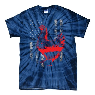 Chicken Farmer Cool Chicken Flag T Tie-Dye T-Shirt