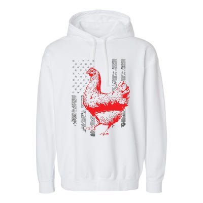 Chicken Farmer Cool Chicken Flag T Garment-Dyed Fleece Hoodie