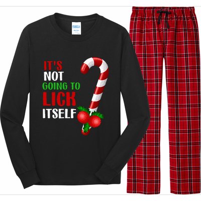 Christmas Funny Candy Canes It`s Not Going to Lick Itself Long Sleeve Pajama Set